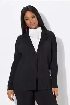 Ulla Popken Blazer leicht tailliert Reverskragen (839843) schwarz