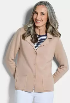 GOLDNER Milano-Ripp-Blazer mit Reverskragen Kurzgr&ouml;&szlig;e (1917602400240) beige