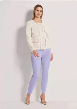 Madeleine Blazer Kurzblazer im Couture-Style (35231334) perlwei&szlig;/hellamethyst