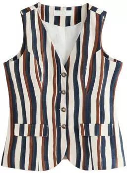 Next Fashion Anzugweste ecru/marine/braun