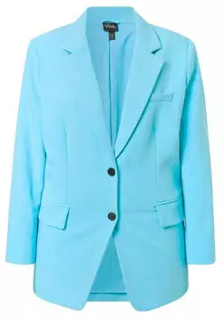 Ulla Popken Jerseyblazer mit Rollkanten und Reverskragen (826487) helles türkis