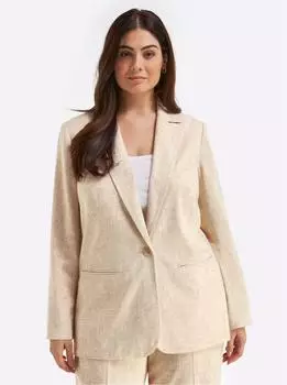 Sheego Leinenblazer (92693627) champagner/goldfarben