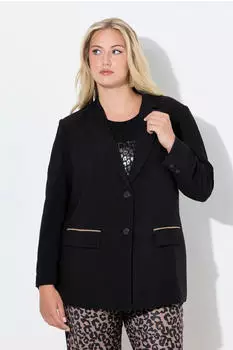Ulla Popken Blusenblazer mit Reverskragen und Klappentaschen (71732305) schwarz