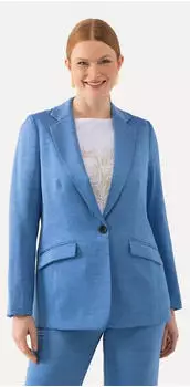 Ulla Popken Blazer leicht tailliert Reverskragen (826161) jeansblau