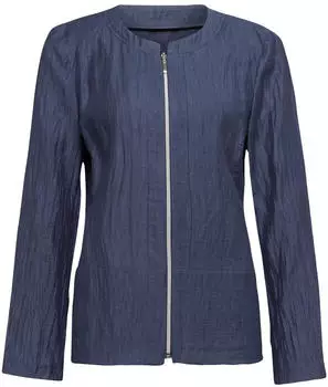 GOLDNER Velourslederimitat-Blazer mit Perforierung, Kurzgr&ouml;&szlig;e (1163302000200) marine