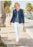 GOLDNER Velourslederimitat-Blazer mit Perforierung, Kurzgröße (1163302000200) marine