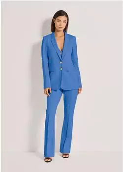 Madeleine Floraler Langer Jersey-Blazer (32781765) azurblau