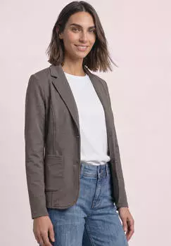 Street One Kurzblazer mit Knopf fume brown mel.