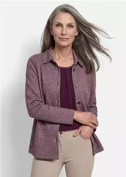 GOLDNER Shirtjacke mit Pepitamuster bordeaux / gemustert