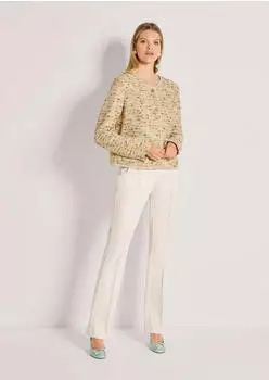 Madeleine Tweed-Blazer mit Fransendetails, schmale Passform (57661951) kiesel/pfirsich/multicolor