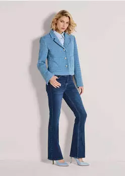 Madeleine Blazer Kurzblazer mit Unikat-Print (48867750) rauchblau melange