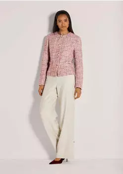 Madeleine Tweed-Blazer mit Fransendetails, schmale Passform (82772708) perlwei&szlig;/blassrosa/multicolor