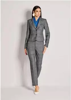Madeleine Glencheck Blazer mit Stretchkomfort (69735649) steingrau/melange/royalblau