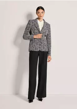 Madeleine Kurzblazer mit normaler Passform (37403028) schwarz/wollwei&szlig;/silberfarben