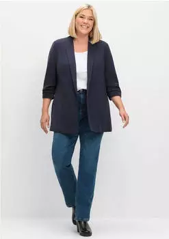Sheego Blazer H&uuml;ftlang (194402) tiefblau