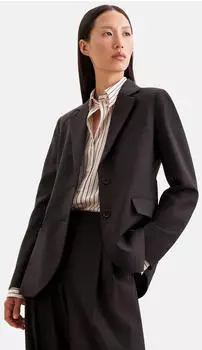 Seidensticker Zweireihiger Jackenblazer mit Pattentaschen aus Wollmischung (60.854050) braun
