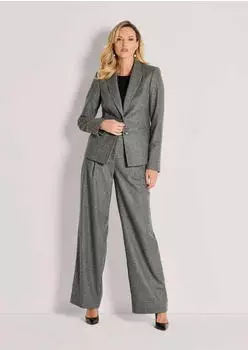 Madeleine Blazer Eleganter Einreiher mit Kreidestreifen (74958722) bleigrau/wollwei&szlig;/melange