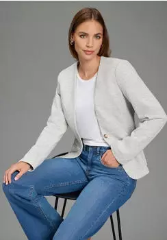 Laura Scott Longblazer mit gerafften &Auml;rmeln (61415152) grau melange