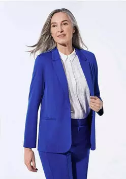 GOLDNER Jersey-Blazer mit Reverskragen royalblau