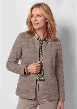 GOLDNER Jacke im Boucl&eacute;-Look camel / gemustert