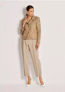 Madeleine Tweed-Blazer mit Fransendetails, schmale Passform (16712127) beige/tabakbraun/multicolor