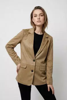 Only Onltulip Faux Suede Blazer Lederimitatjacke (15363774) cognac