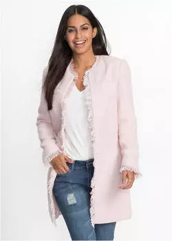 bonprix Longblazer Boucl&eacute;-Look Regular Fit (86026769) hellrosa