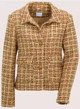 Madeleine Tweedblazer mit Hemdkragen (16712127) beige/tabakbraun/multicolor