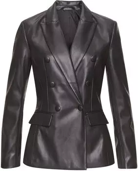 Lascana Lederimitat-Blazer mit Reverskragen, tailliert (95188213) schwarz
