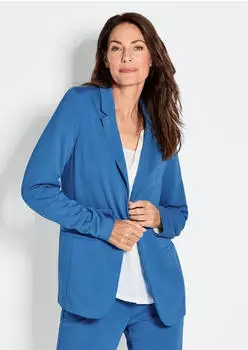 GOLDNER Damenblazer mit Reverskragen und Paspeltaschen Gerade (62650467) cyanblau