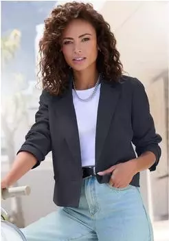 Lascana Kurzblazer mit doppelreihigem Knopfverschluss, tailliert (89912930) navy