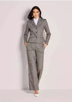 Madeleine Blazer Kurzblazer im Couture-Style (28942648) cappuccino/wollwei&szlig;/melange