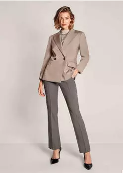 Madeleine Karierter Blazer im Brit-Chic-Stil Regular Fit (40242253) taupe melange
