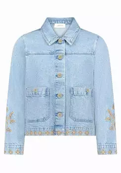 Cartoon Blazerjacke Kurz mit aufgesetzten Taschen (4823/7510) light blue denim