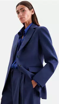 Seidensticker Jackenblazer Zweiknopf mit aufgesetzten Taschen (82742968) blau