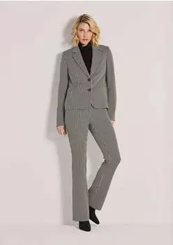 Madeleine Jerseyblazer Eleganter Einreiher mit Reverskragen (18725550) bleigrau/perlwei&szlig;