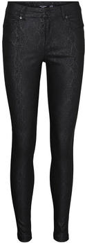 Vero Moda Alia Skinny Shape Coated Fit Mid Waist Pants (10300478) black/pattern snake
