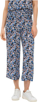 S.Oliver Gemusterte Wide Leg-Hose aus reiner Viskose (2142399) blau