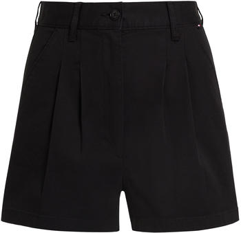 Tommy Hilfiger Claire Essential High Rise Pleated Chino Shorts (DW0DW17775) black