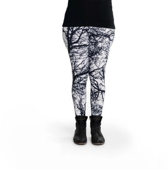 Cosey Bunte bedruckte Motiv-Leggings Einheitsgröße Design Trees