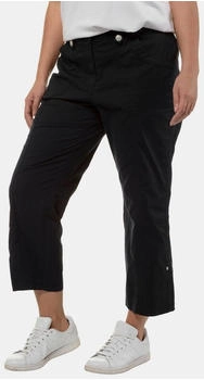 Ulla Popken Funktionshose 8-Cargohose Krempelriegel Komfortbund schwarz