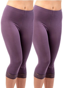 Hermko Capri-Leggings Spitze pflaume 5722