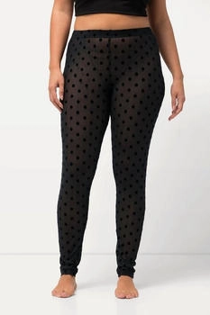 Ulla Popken Feinstrumpfhose Mesh Flock-Punkte schwarz