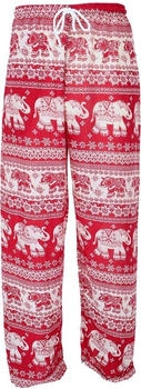 Guru-Shop Leichte Yoga- Tai-Chi-Hose Elefantendruck