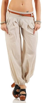 malito Haremshose 6017 Sommerhose Gürtel beige