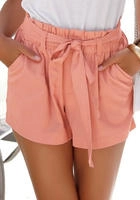 LASCANA Shorts im Paperbag-Stil aus Leinenmix, kurze Hose, Leinenhose