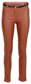 malito Chinohose 1031 unifarbene stretch Basic Hose Lederoptik kupfer