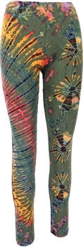 Guru-Shop Batik Leggings olivgrün bun