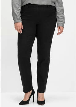 Sheego Twillhose schmale Beinform schwarz