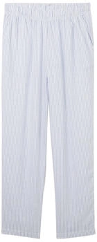 Tom Tailor Denim Tapered Hose mit Leinen light blue white small stripe (1042094)